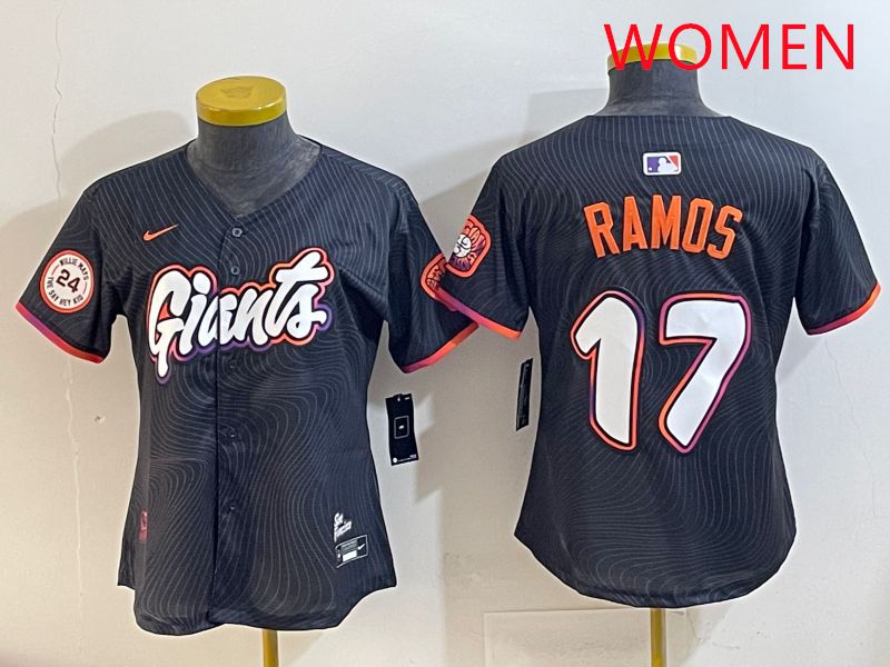Women San Francisco Giants #17 Ramos Black Joint Name 2025 Nike MLB Jersey style 9